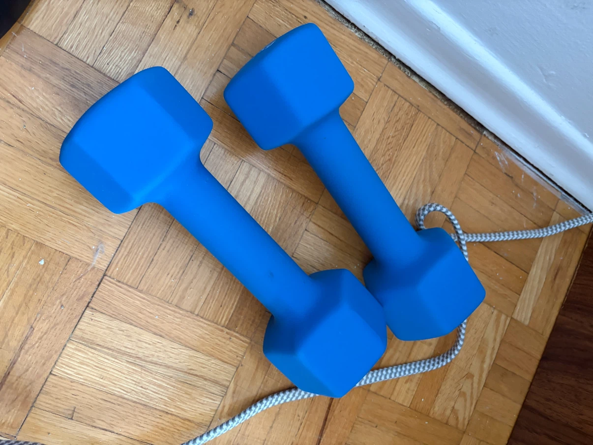 Blue Dumbbells Set