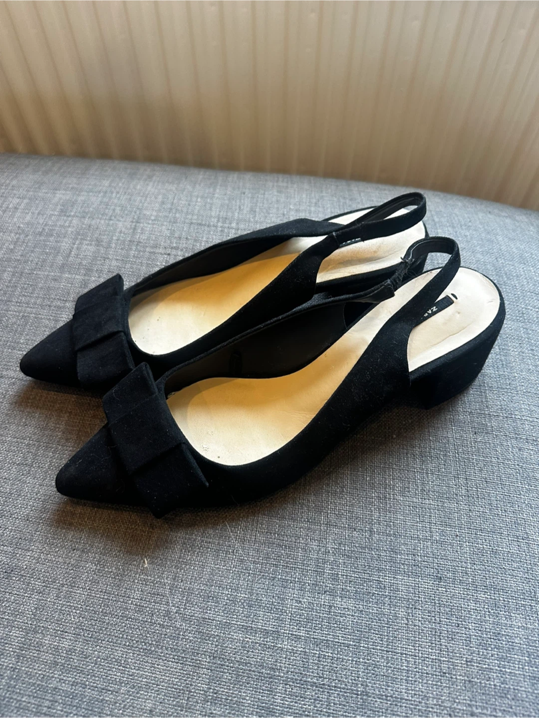 Zara Black Slingback Heels
