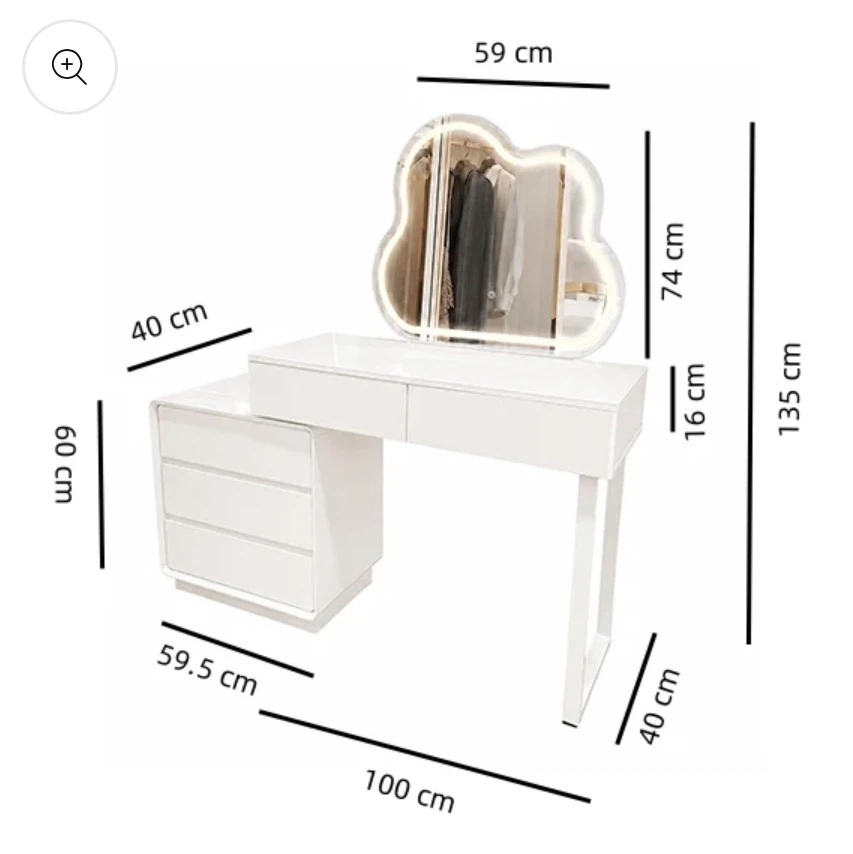 Vanity Set with LED Mirror and Drawers - photo 2