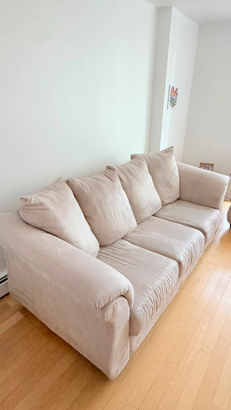 X2 Beige Sofa with Plush Cushions - photo 2