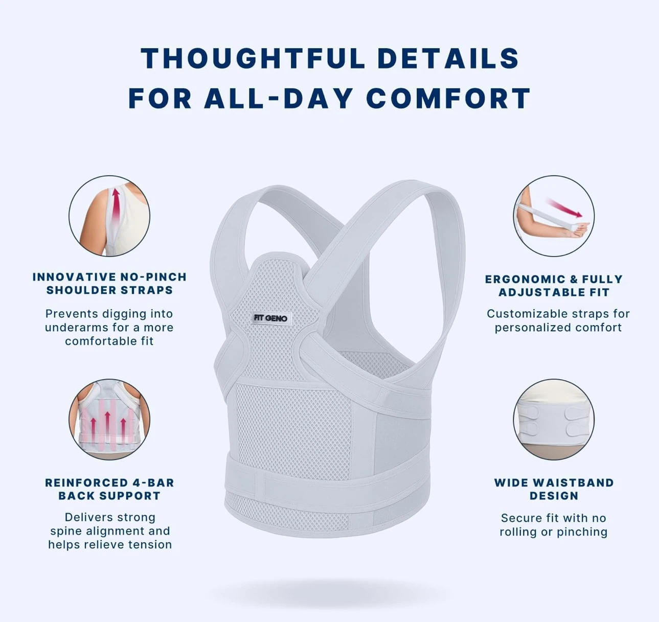 Fit Geno Posture Corrector Back Brace - photo 2