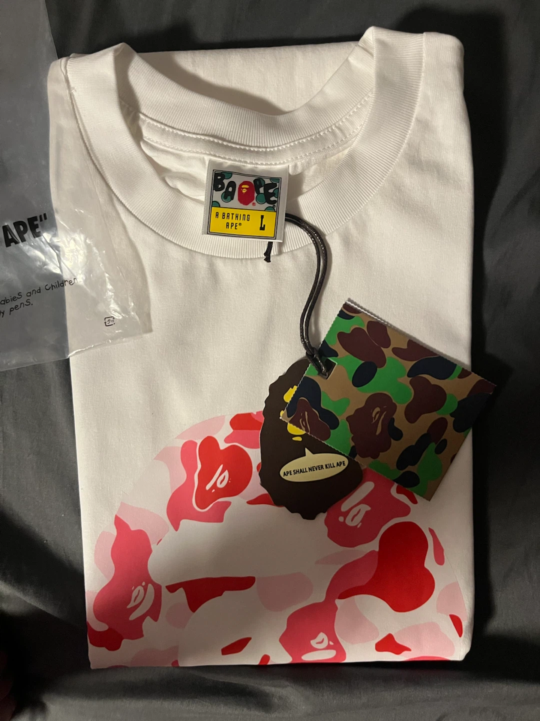 A Bathing Ape White Camo Ape Head T-Shirt - Size L - photo 2