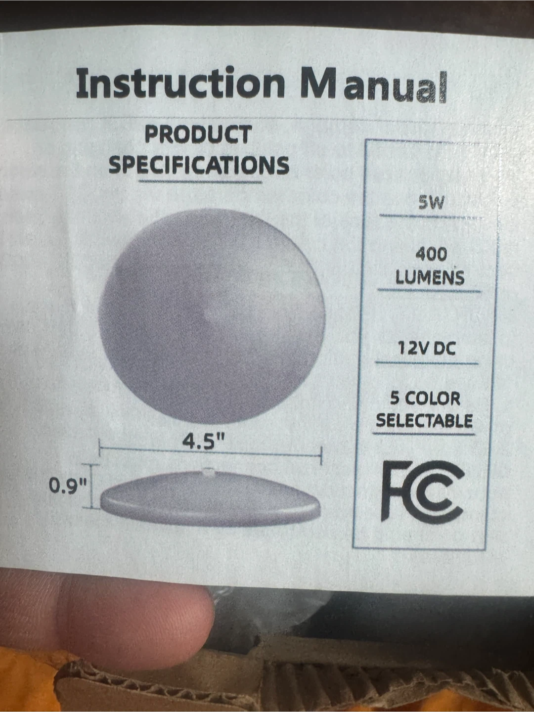 RV LED Dome Ceiling Lights 5W 4.5 Inch