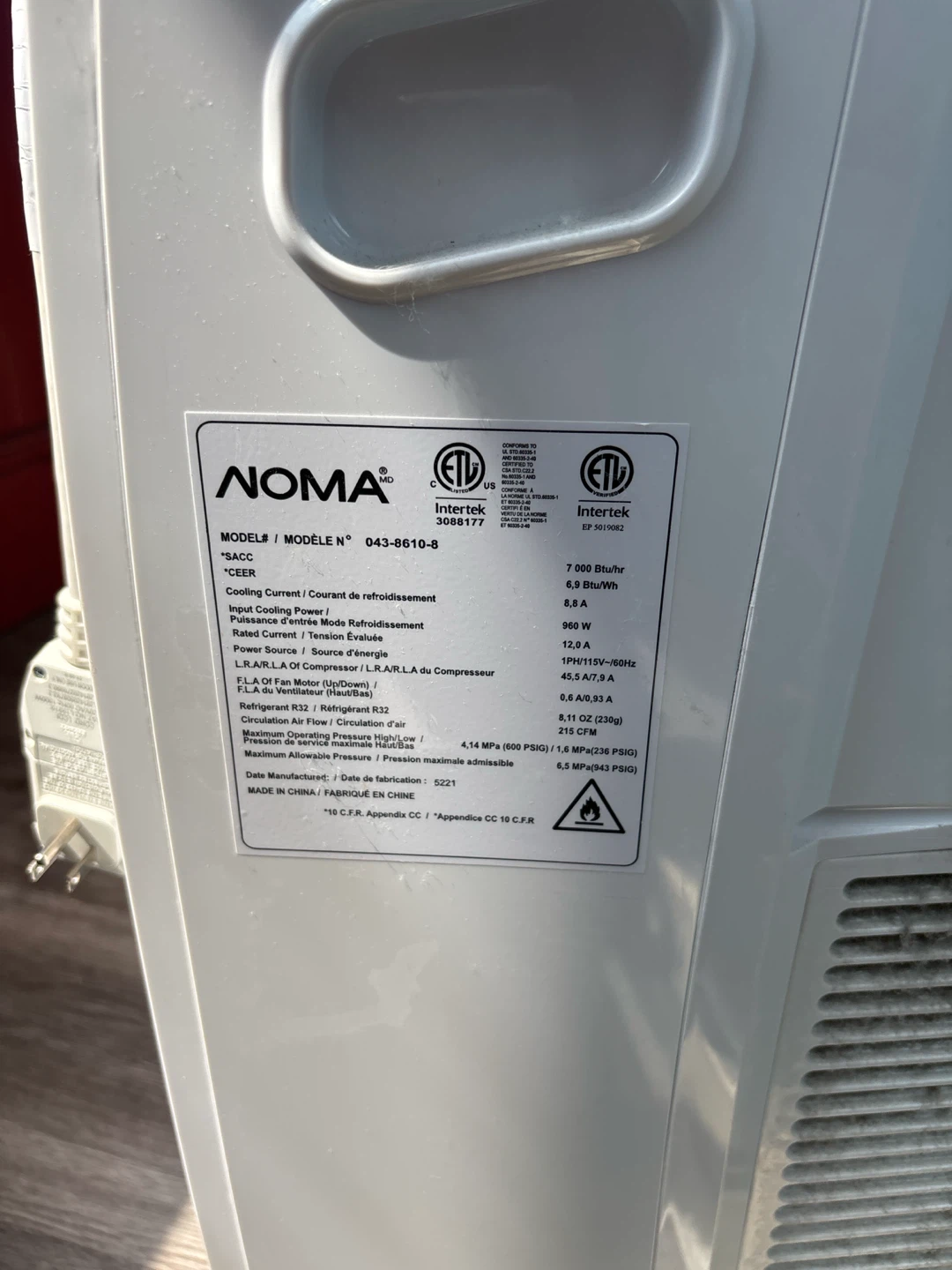 NOMA Portable Air Conditioner - photo 2