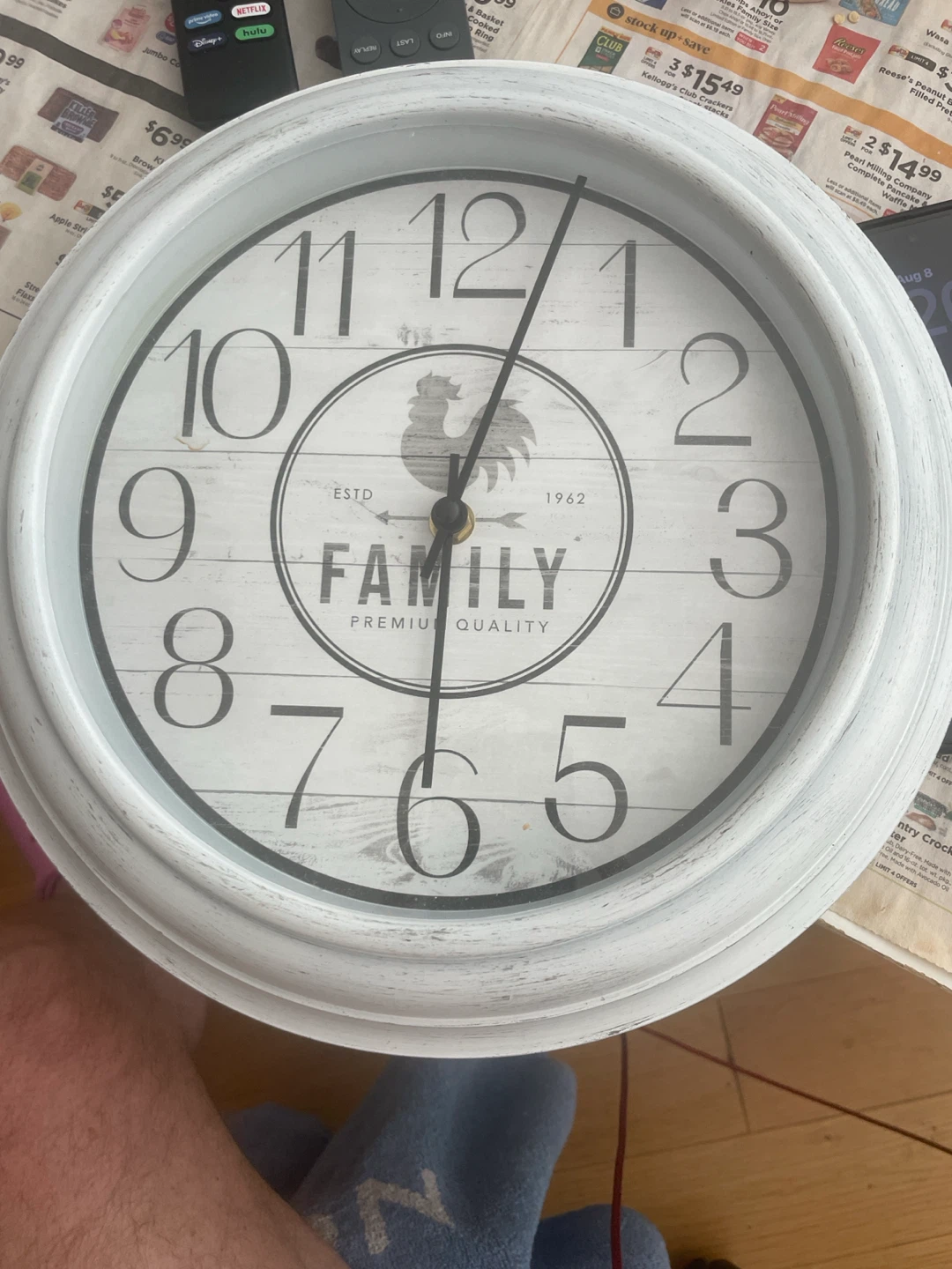 Farmhouse Rooster Family "ESTD 1962" Wall Clock