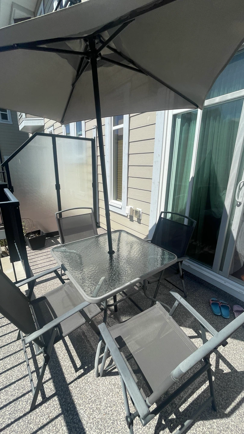 Patio Table and Chair Set with Umbrella