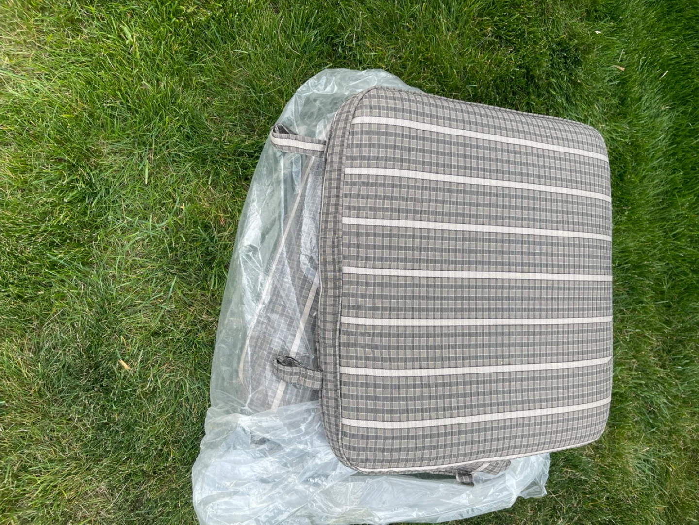 Plaid Outdoor PATIO Chair Cushions