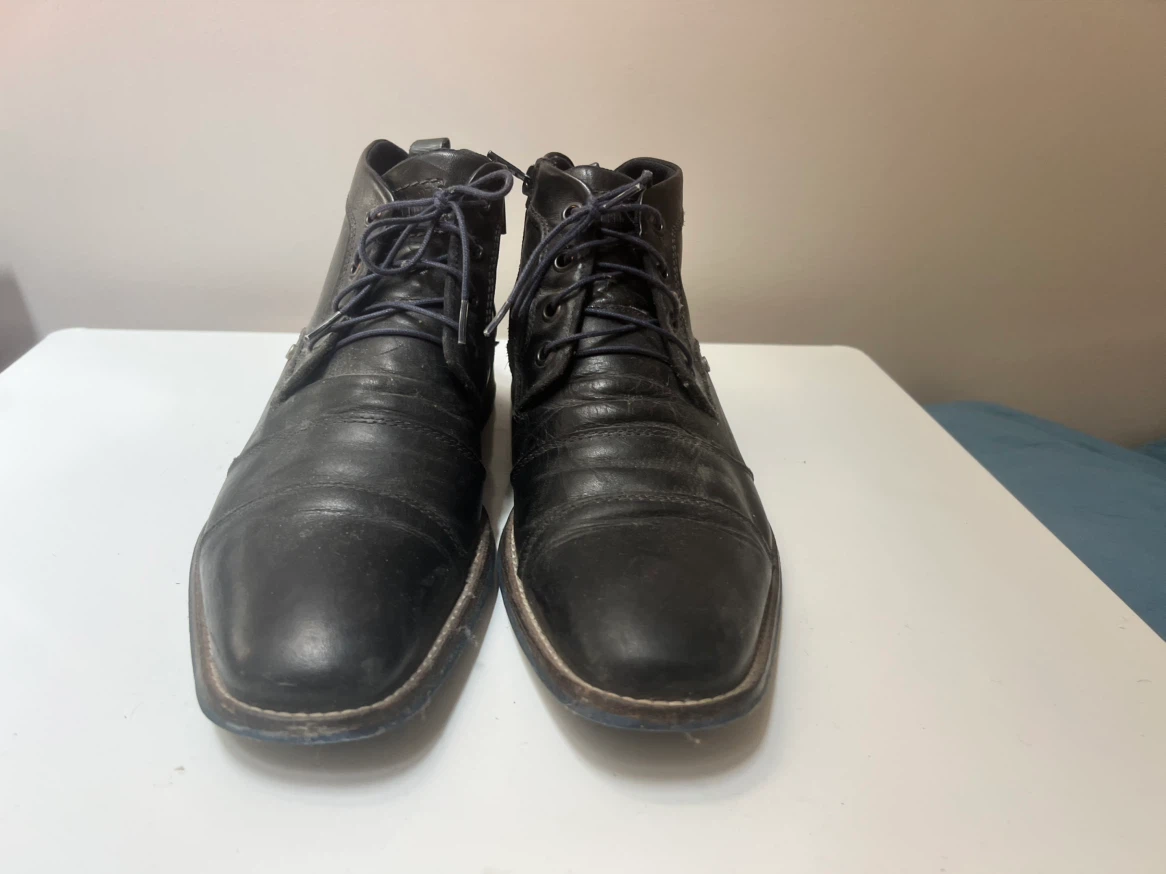 Men's Black Leather Ankle Boots - photo 2