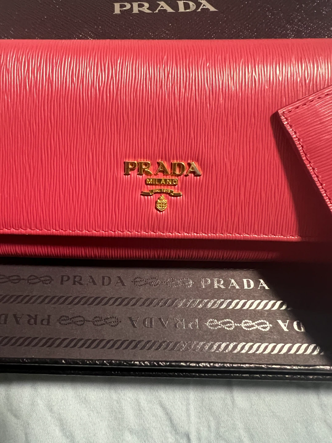 Prada Pink Leather Wallet with Card Holder - photo 2