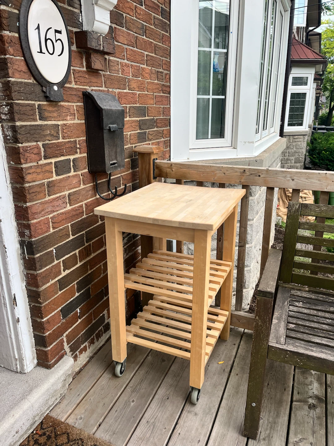 Wooden Kitchen Cart with Wheels