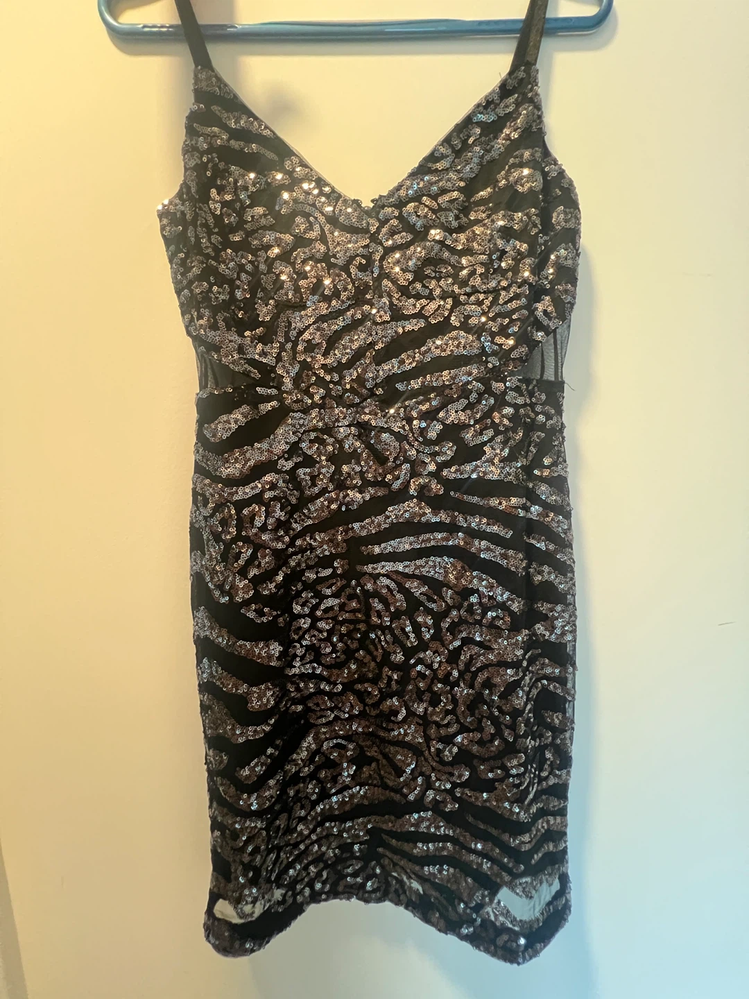 Guess Sequin Zebra Print Mini Dress