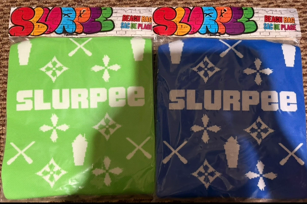 Slurpee Beach Bags - Green and Blue