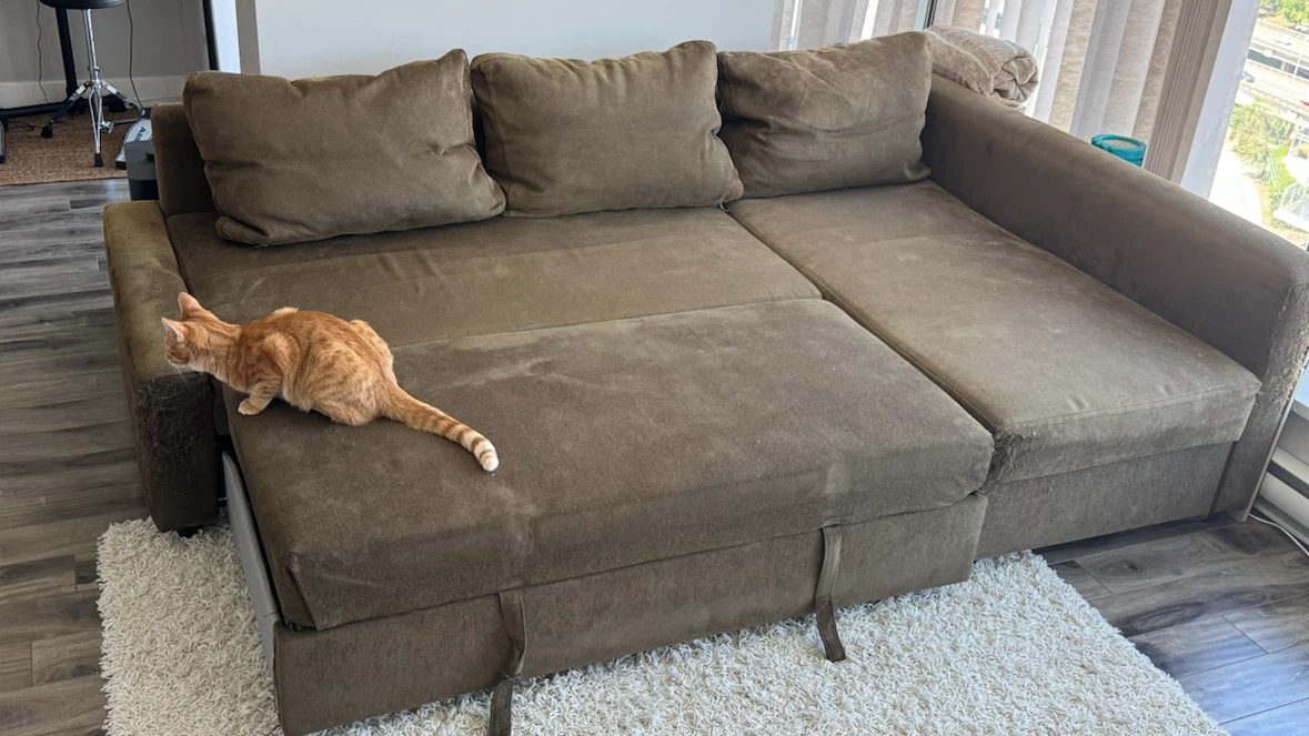 Dark green Sectional Pullout Sofa Bed/Couch - photo 4