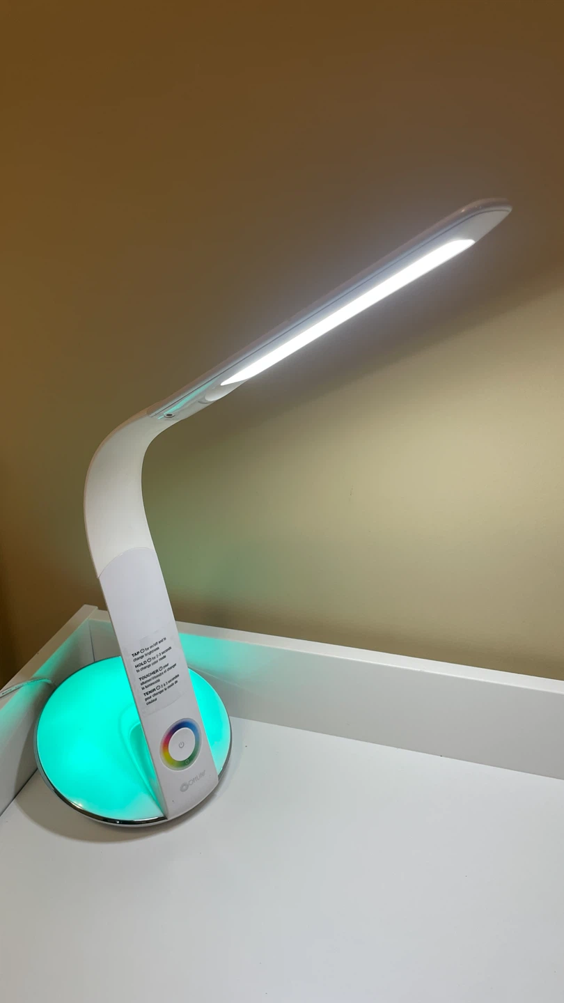 White LED Desk Lamp with Colour Changing Base