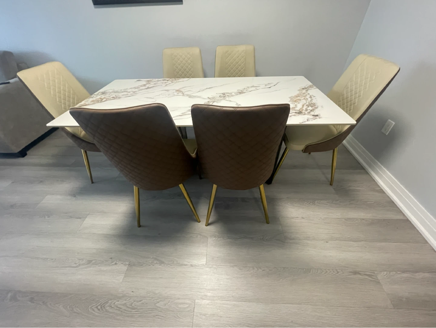 Marble Top Dining Table with 4 Chairs - photo 2