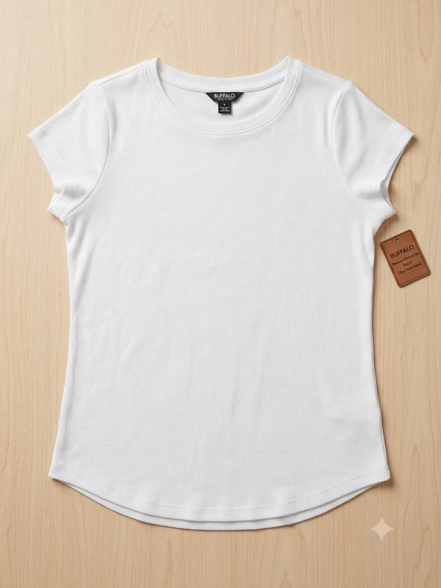 White Ribbed T-Shirt - photo 2