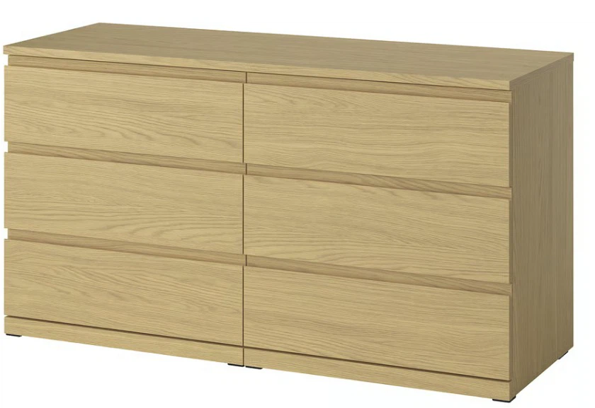 Light Wood Dresser with Six Drawers - photo 2