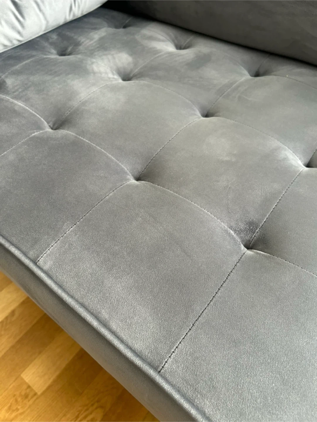 Gray Velvet Sofa - photo 3