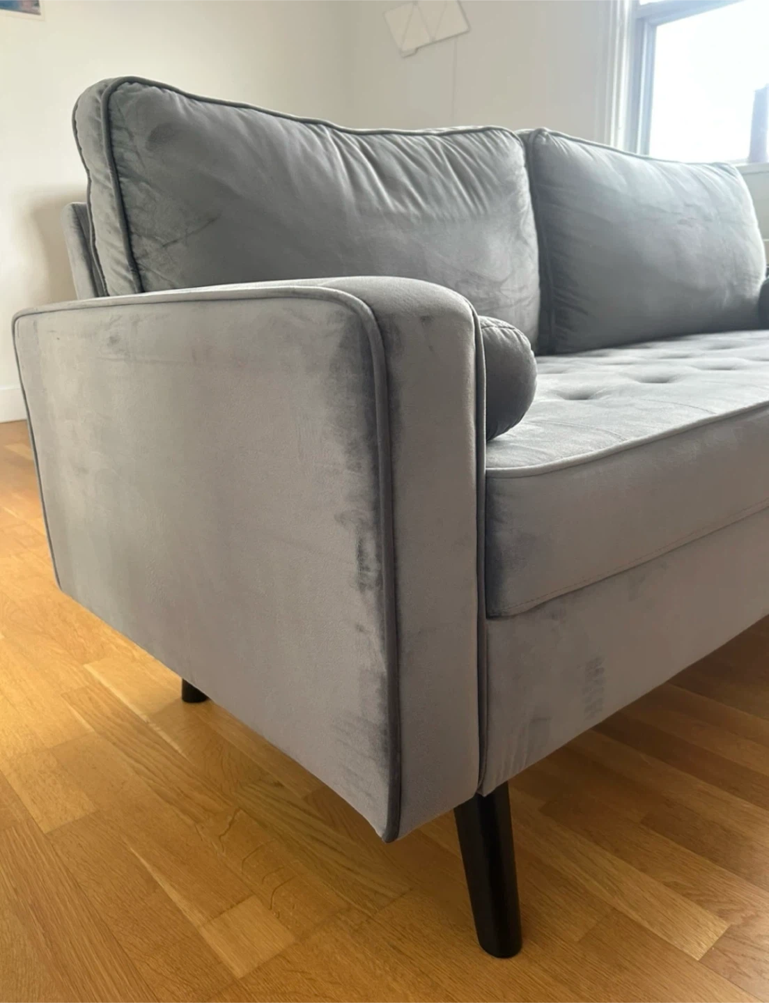 Gray Velvet Sofa - photo 4