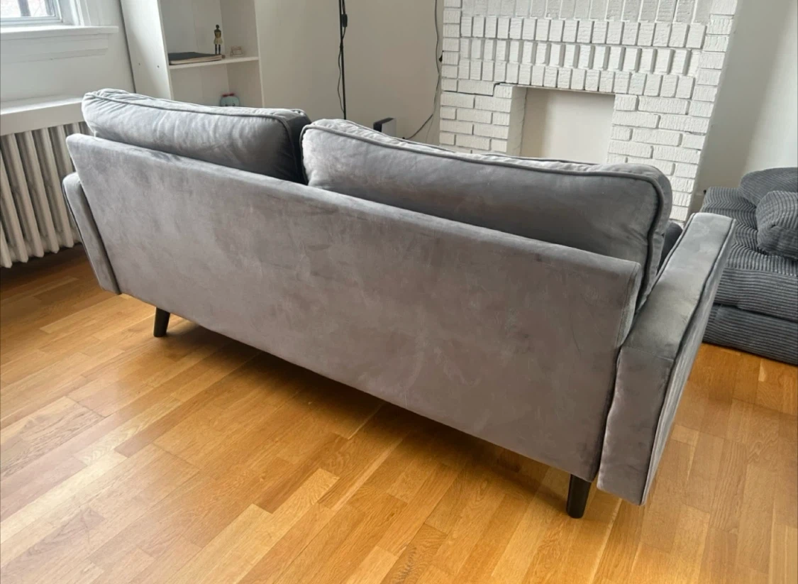 Gray Velvet Sofa - photo 5