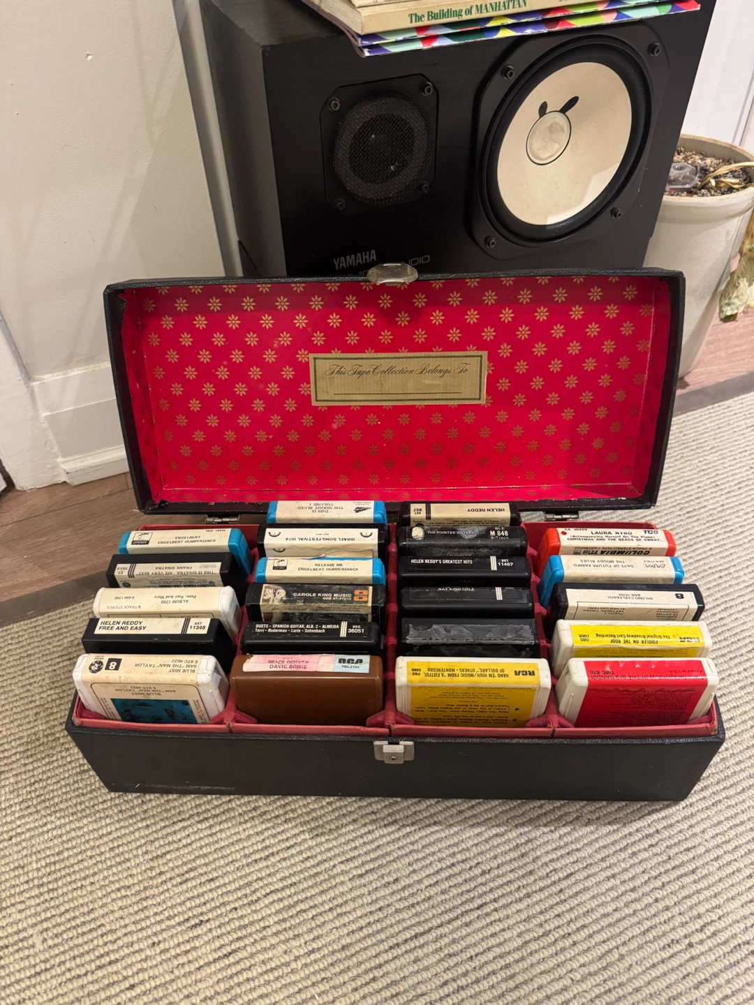 Vintage 8-Track Tape Storage Case with 22 Tapes