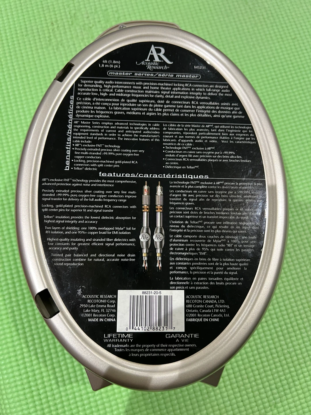 Acoustic Research Master Series Master RCA Cables - 6 ft - photo 2