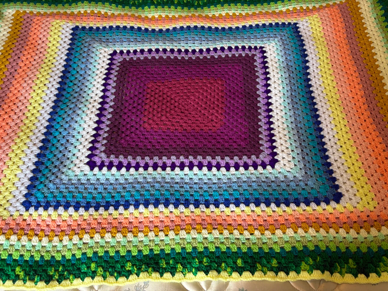 50” x 70” Handmade Crochet Granny Square Blanket