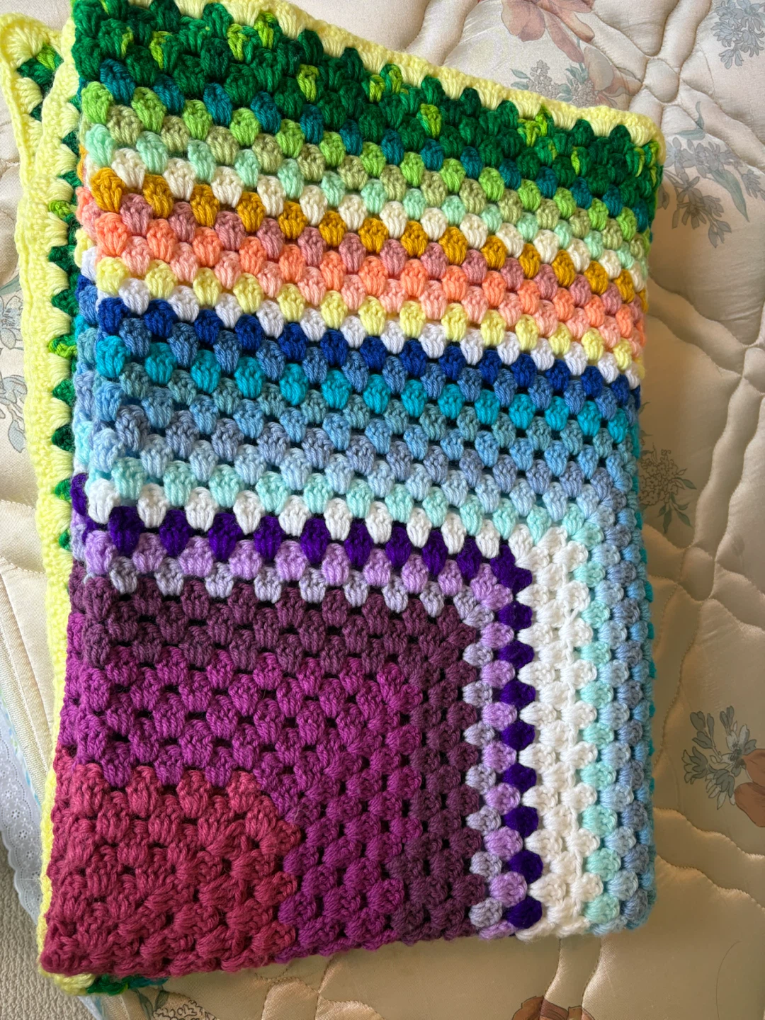 50” x 70” Handmade Crochet Granny Square Blanket - photo 5