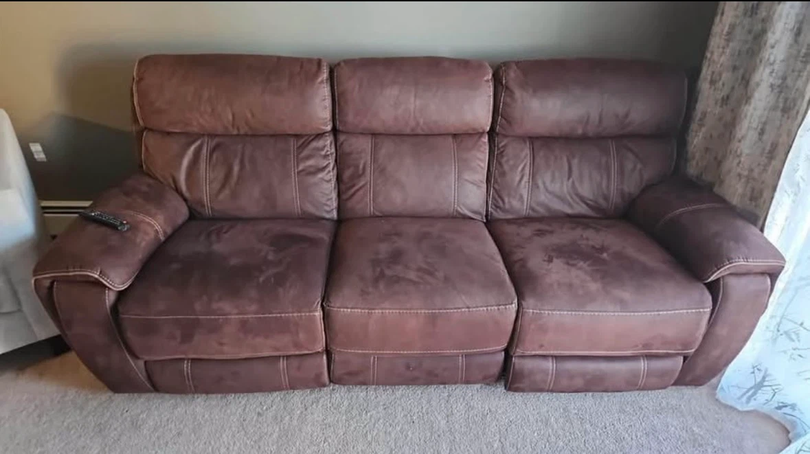 Brown Reclining Sofa - photo 3