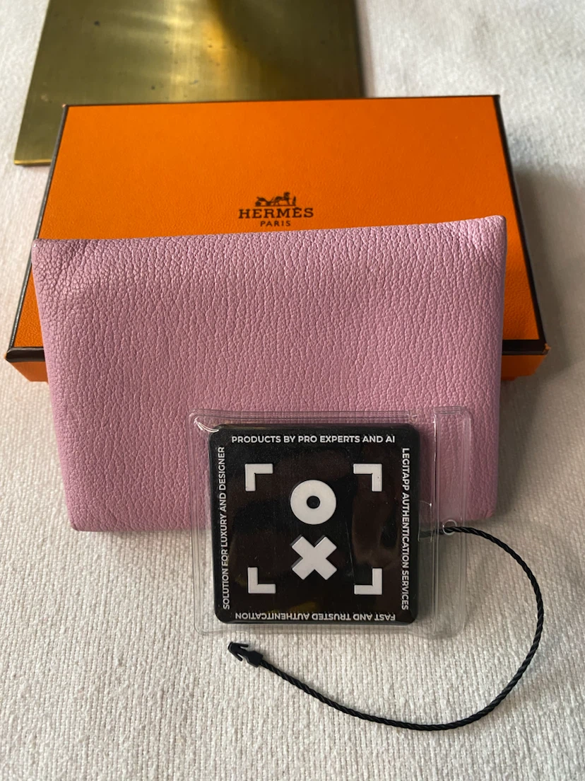 Hermès Paris Pink Leather Pouch
