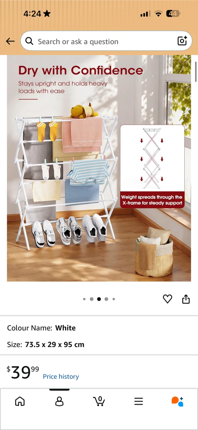 White Clothes Drying Rack