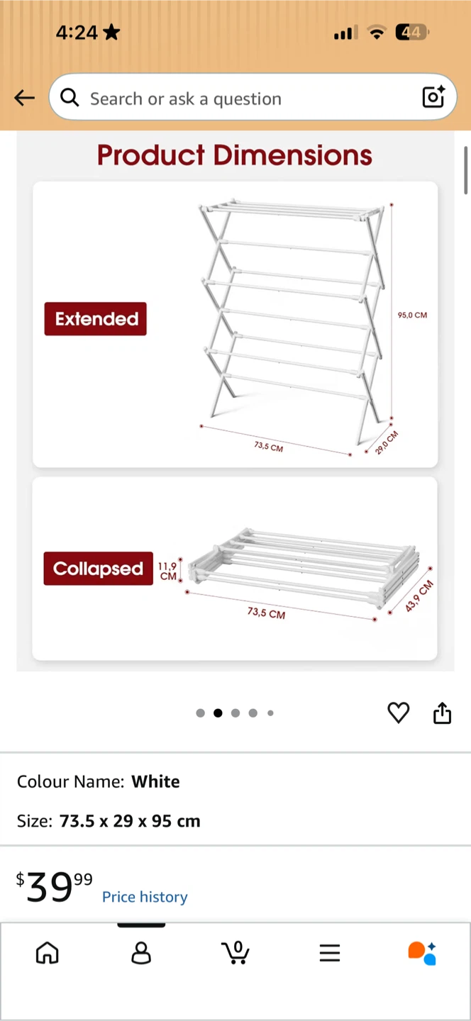 White Clothes Drying Rack - photo 2