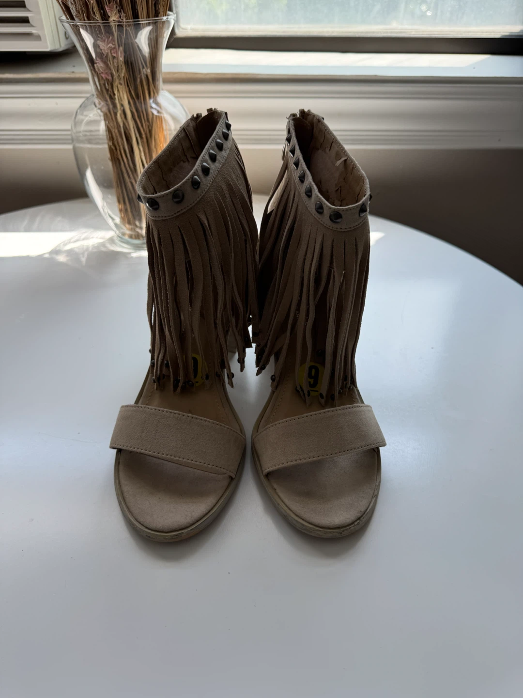 BRAND NEW Suede Fringe Heels Size 9