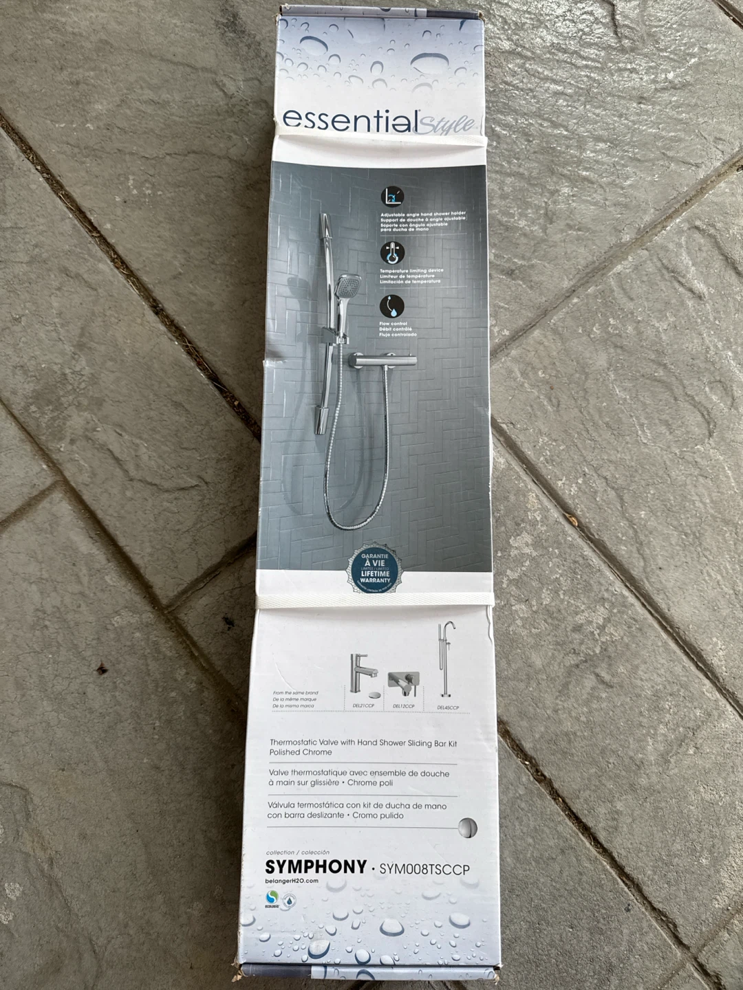 Symphony Essential Thermostatic Hand Shower Sliding Bar Kit
