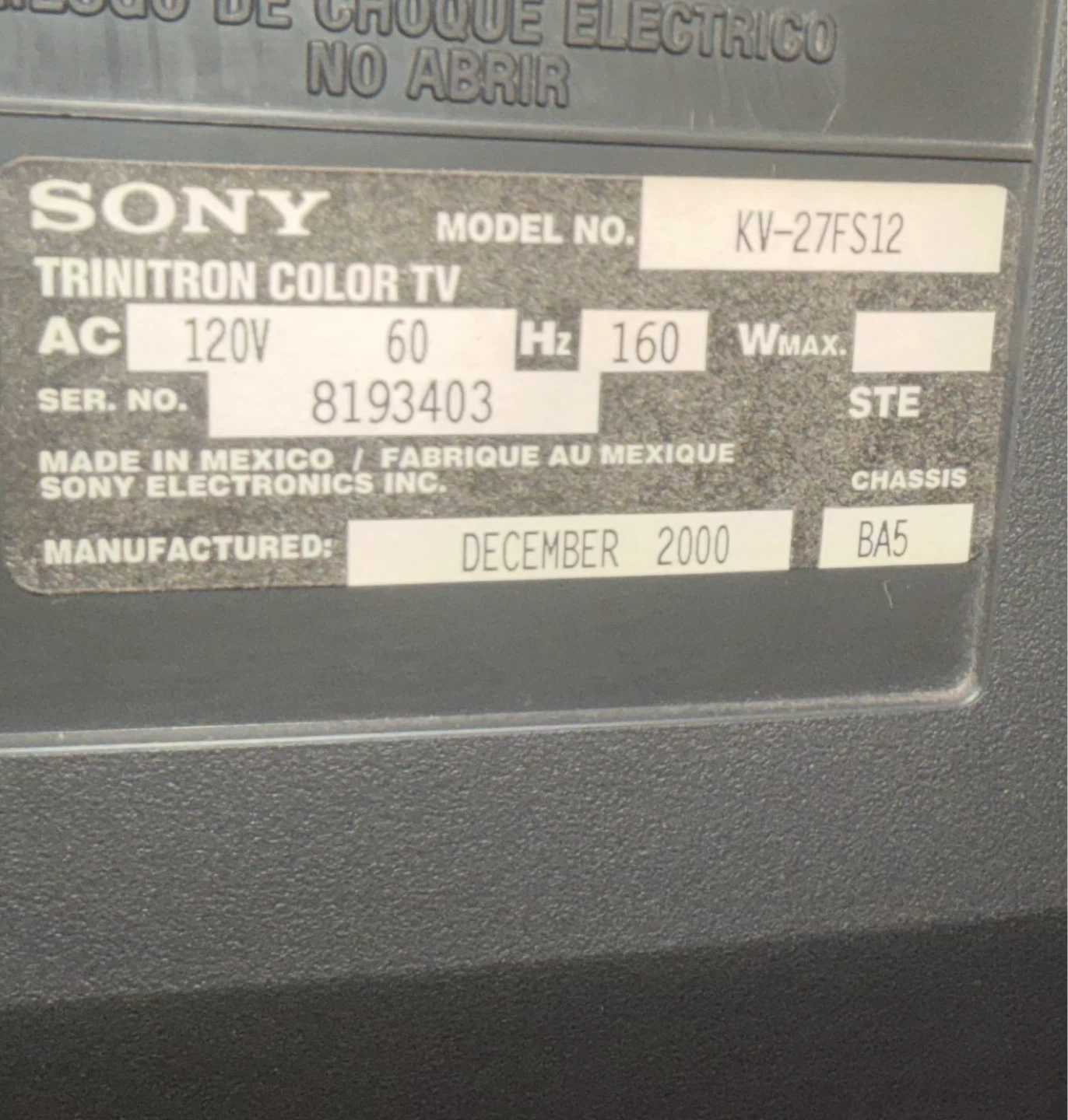 Sony Trinitron KV-27FS12 CRT TV - photo 3