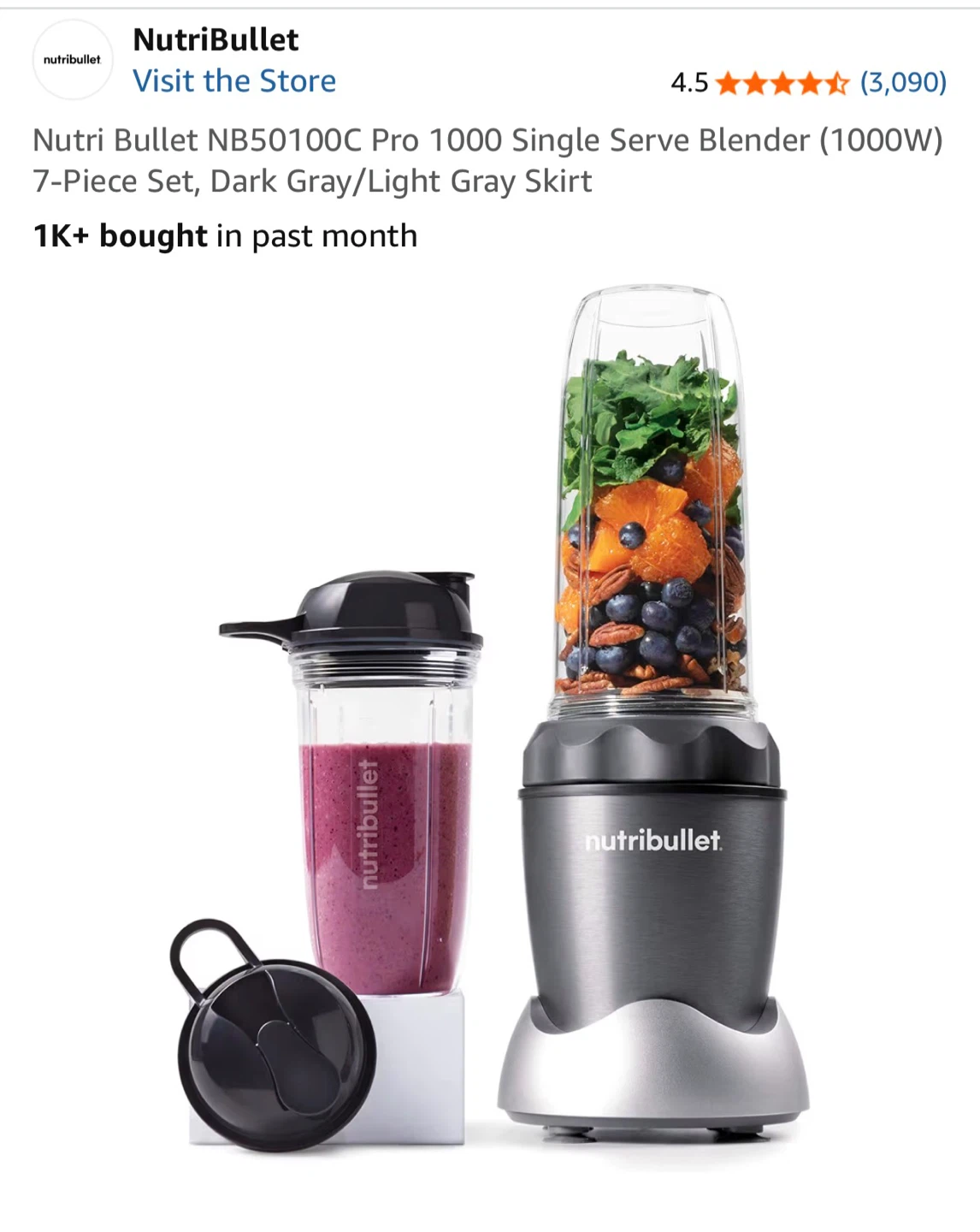 NutriBullet Pro 1000 Blender 7-Piece Set