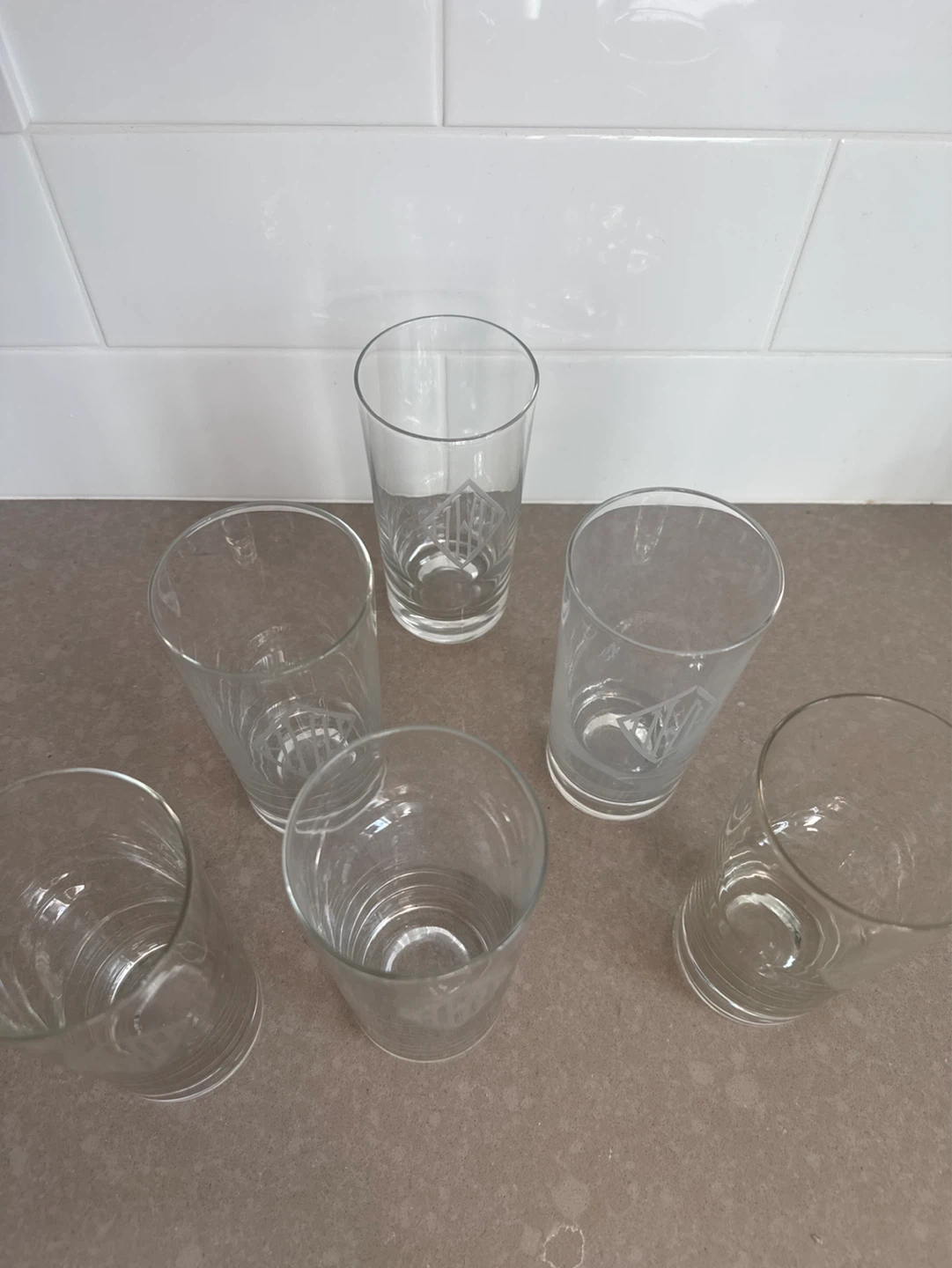 Set of 6 Vintage Tall Glasses monogram - photo 3