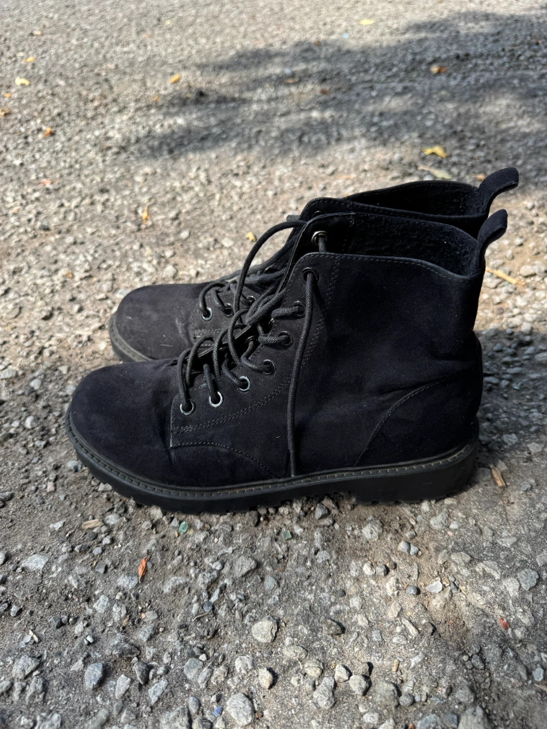 Black Lace-Up Ankle Boots