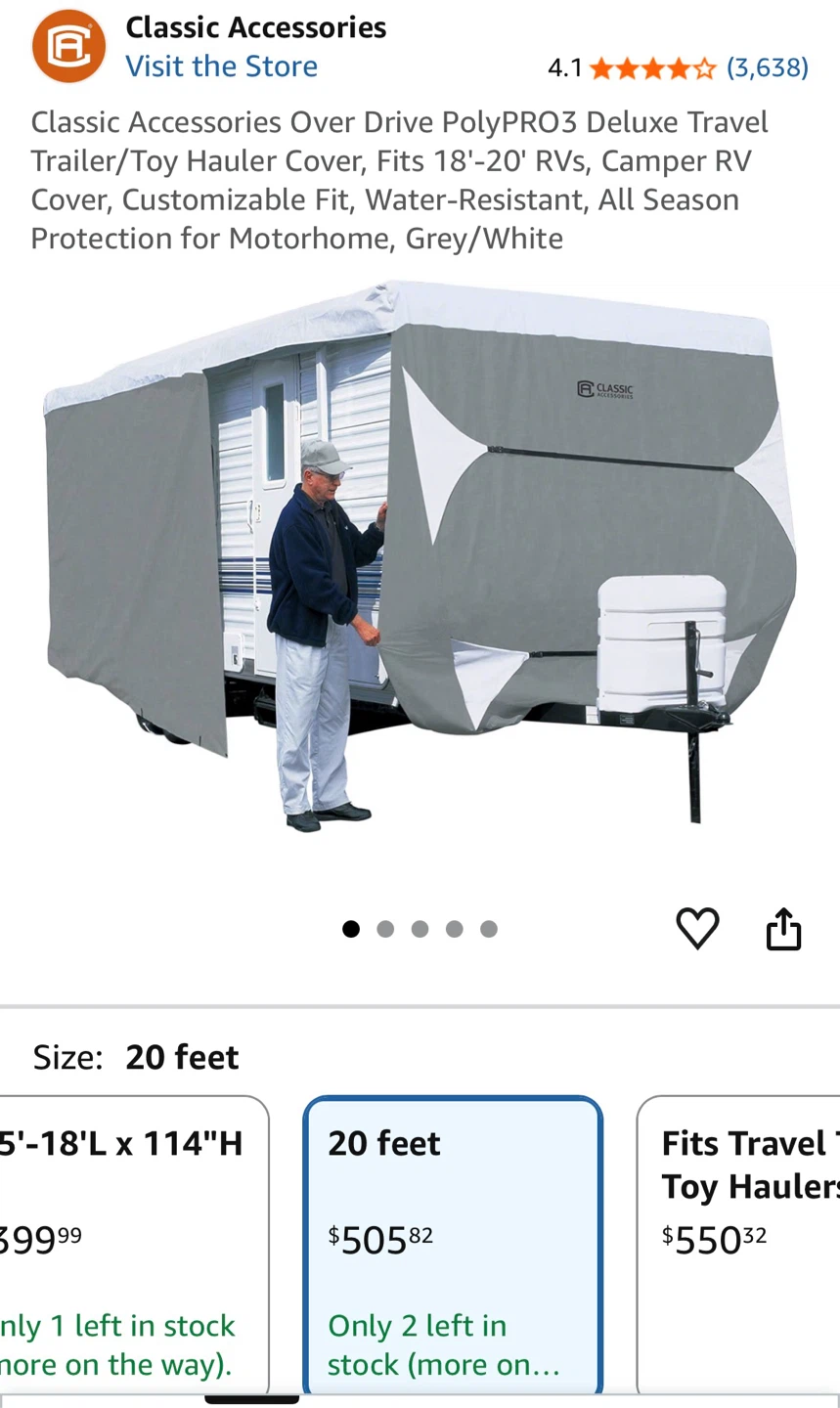 Classic Accessories PolyPRO3 Deluxe Travel Trailer Cover 20’