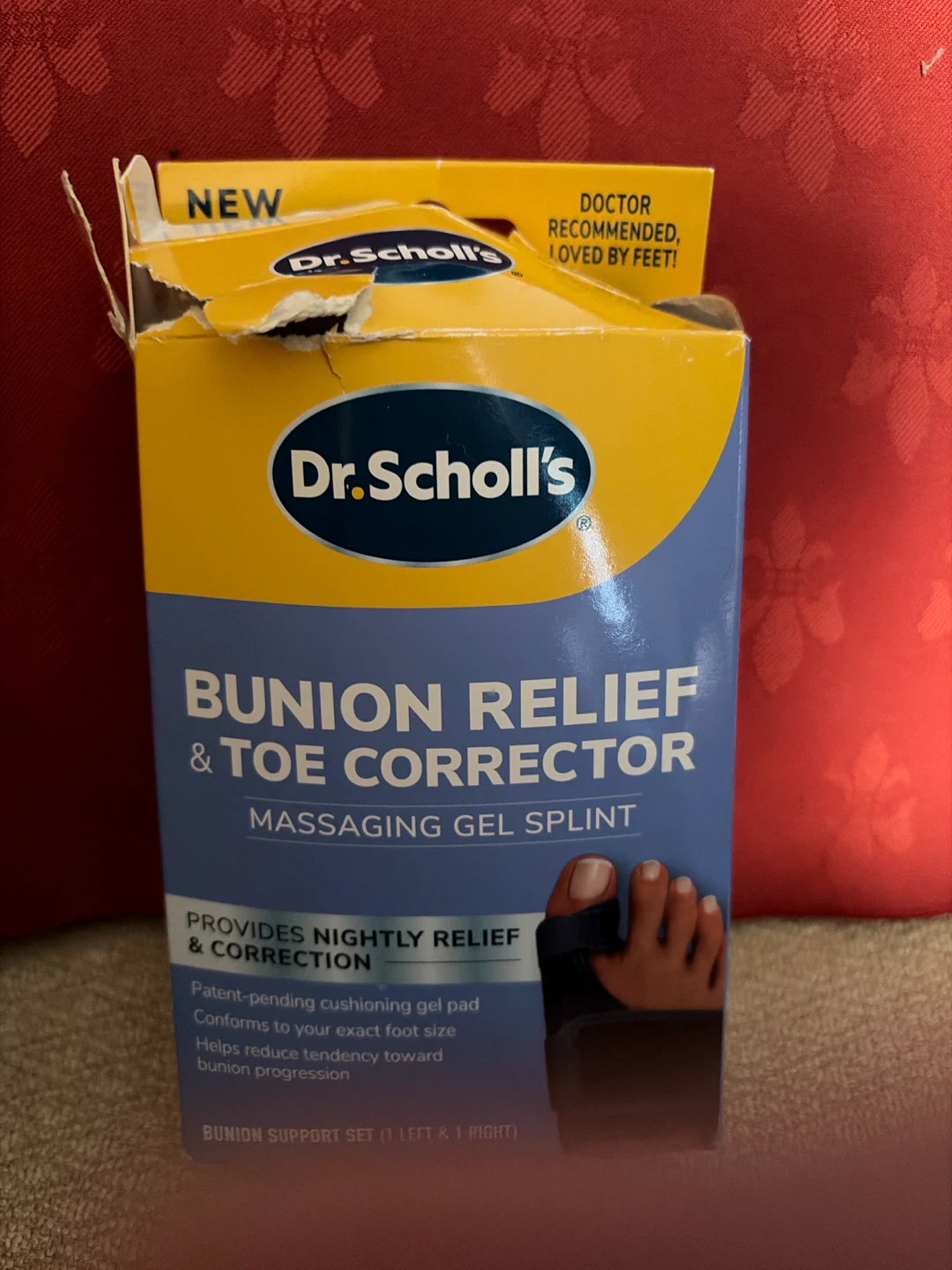 Dr. Scholl's Bunion Relief & Toe Corrector Massaging Gel Splint