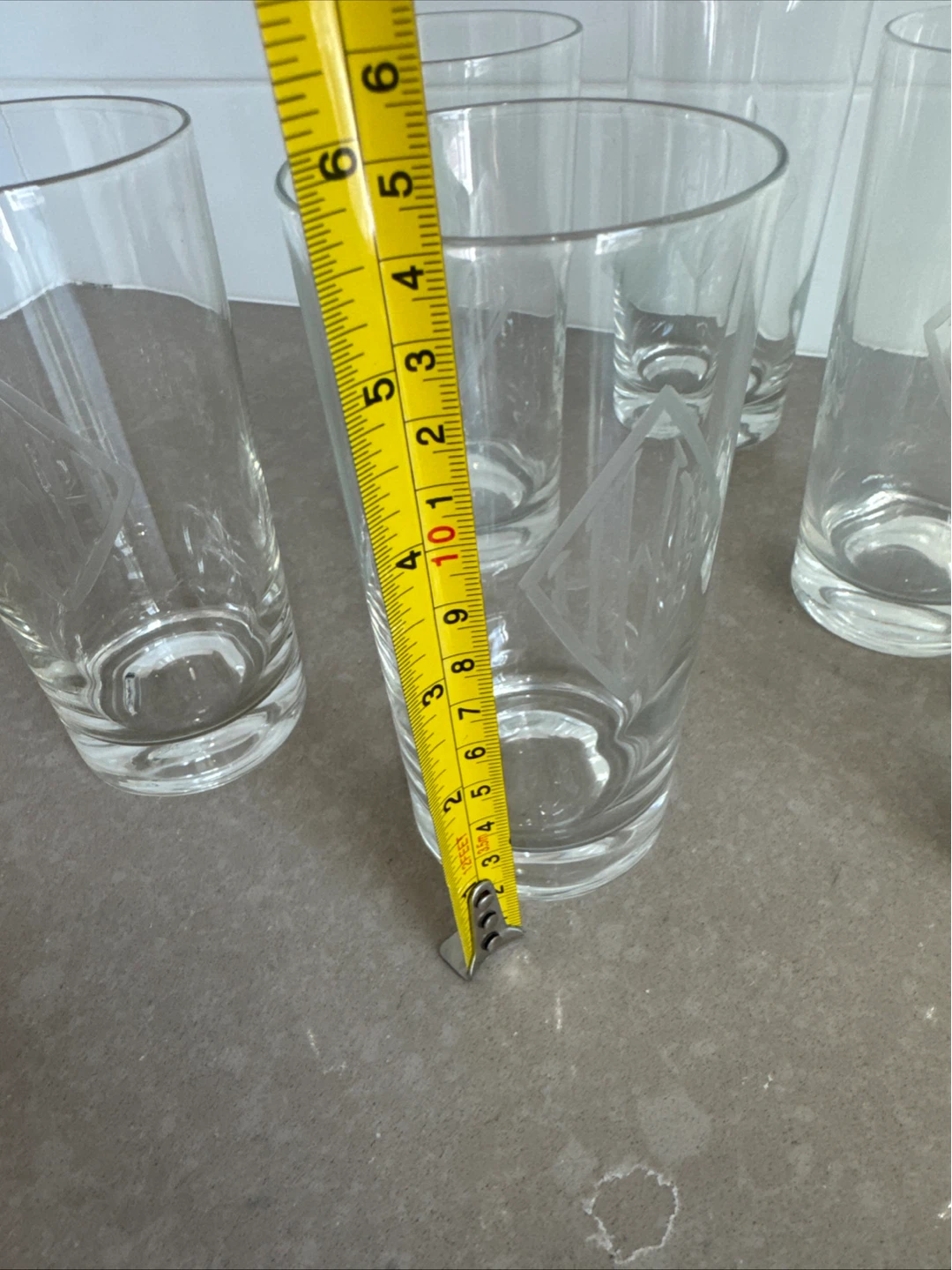 Set of 6 Vintage Tall Glasses monogram - photo 4