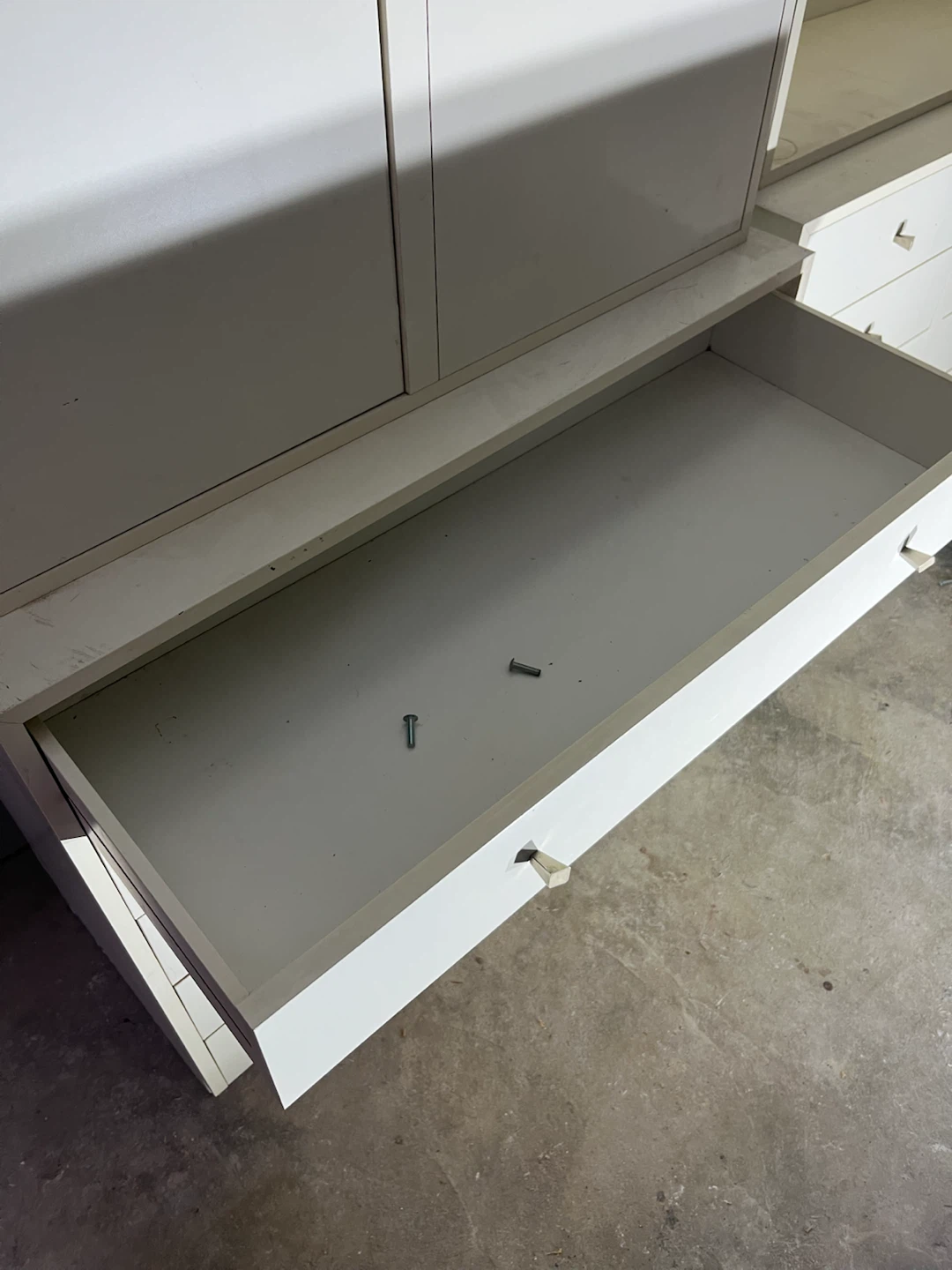 White Storage Cabinet , shelving and Drawers - photo 2