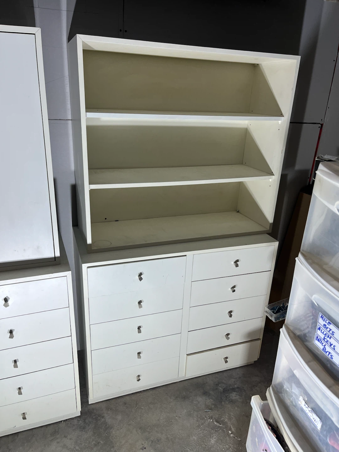 White Storage Cabinet , shelving and Drawers - photo 4