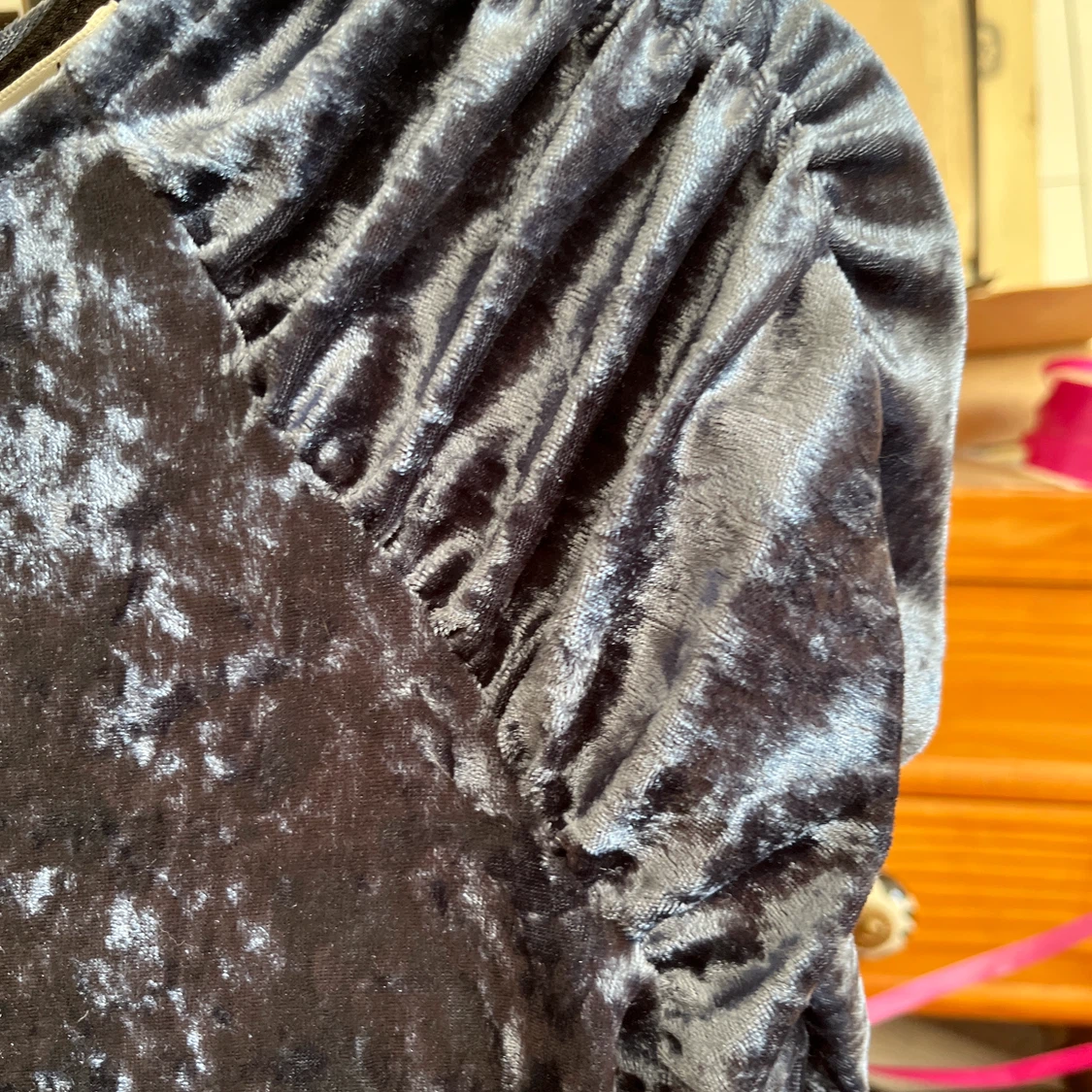 NWT Girls' blue Crushed Velvet Dress Sz 10/12 - photo 3
