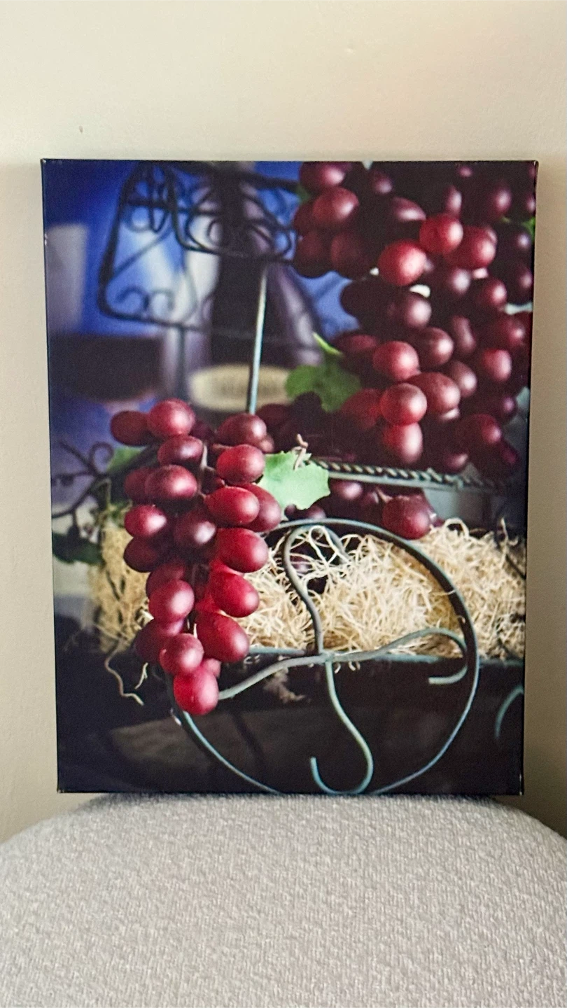 Kitchen Canvas Wall Art Purple Grapes - photo 3