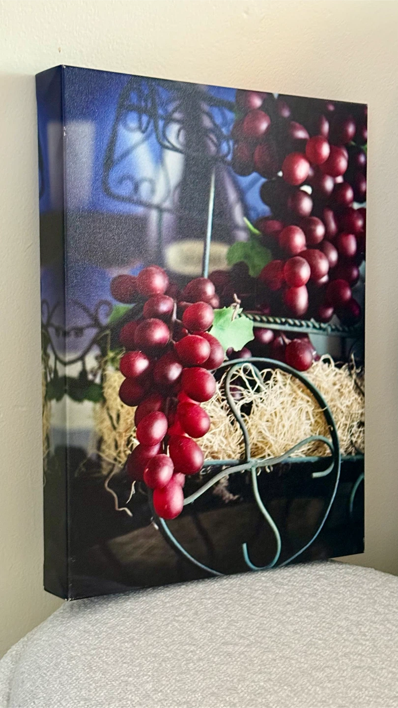 Kitchen Canvas Wall Art Purple Grapes - photo 4