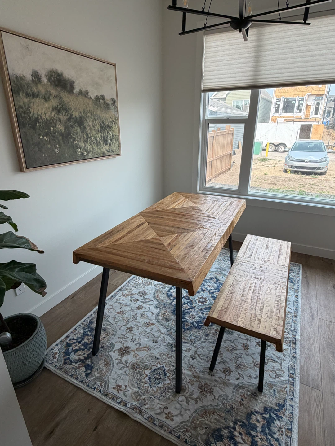 Wooden Dining Table and Bench Set - photo 2