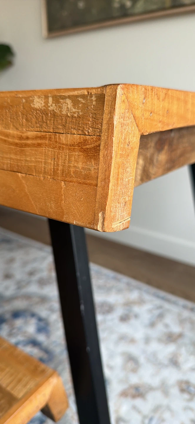 Wooden Dining Table and Bench Set - photo 4