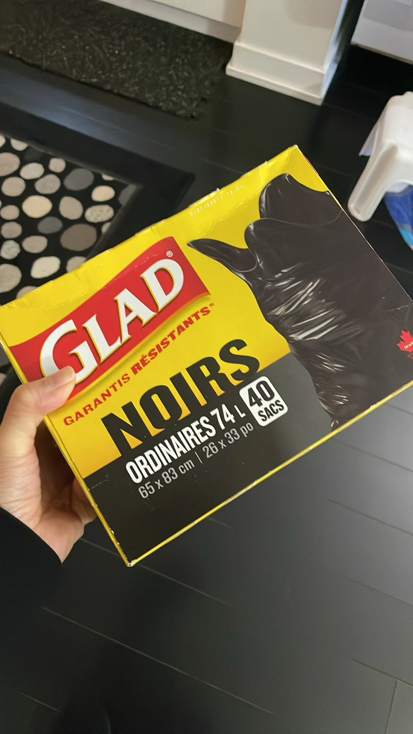 Glad Black Garbage Bags - 74L, 40 Count