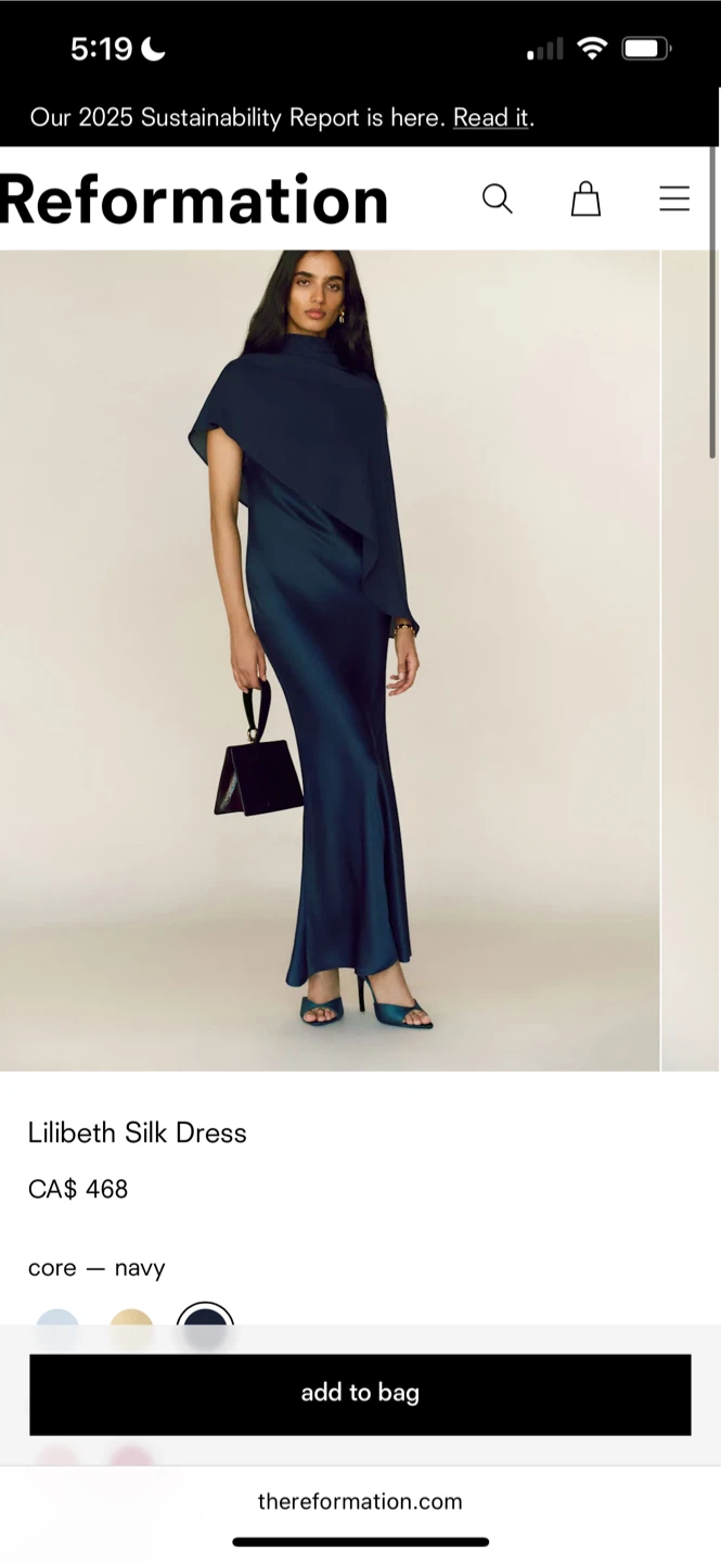 Reformation Lilibeth Silk Dress